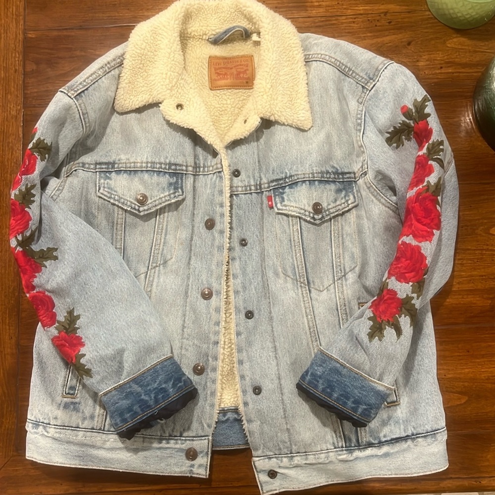 Levi Strauss Sherpa Embroidered Jean Jacket